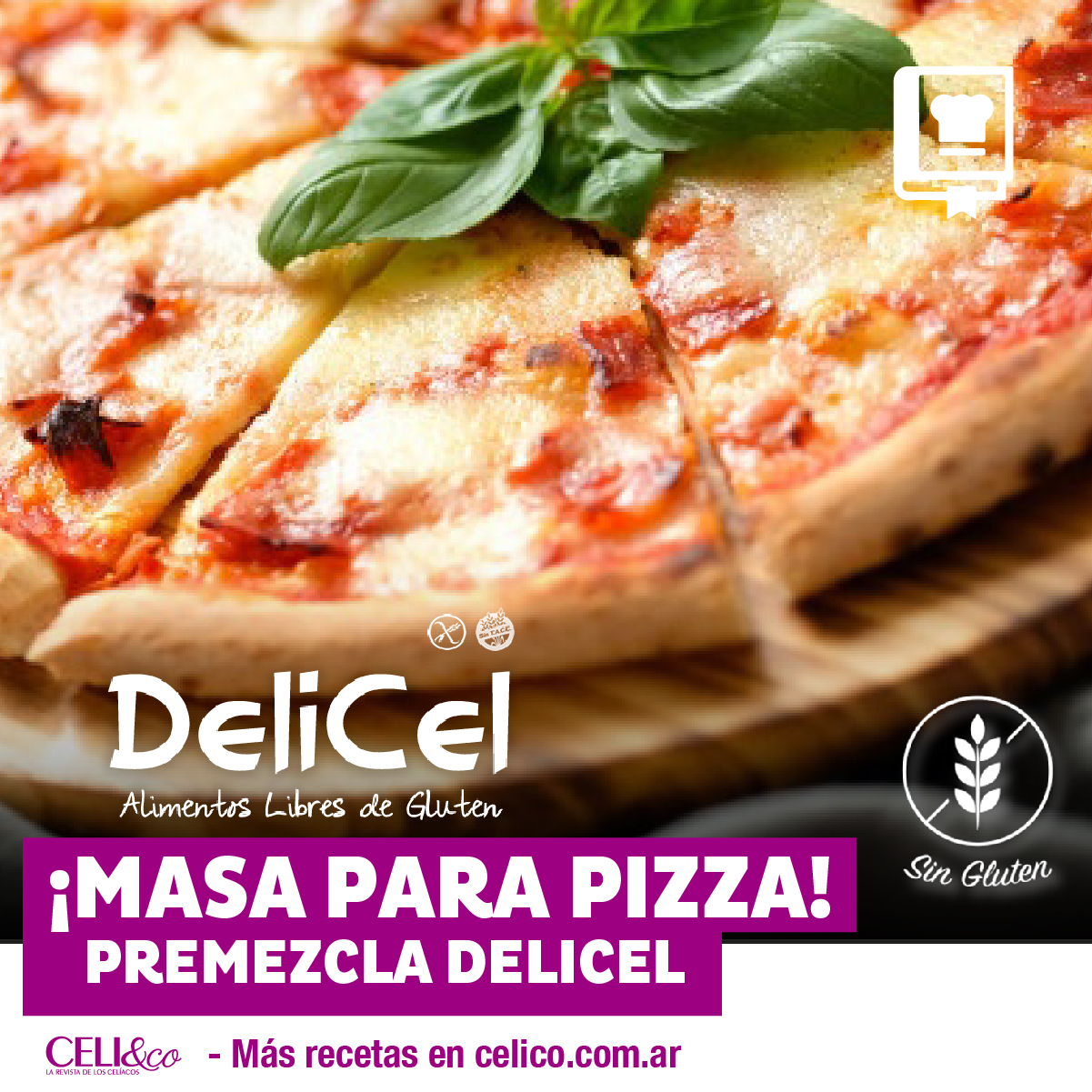 Masa de pizza con premezcla Delicel